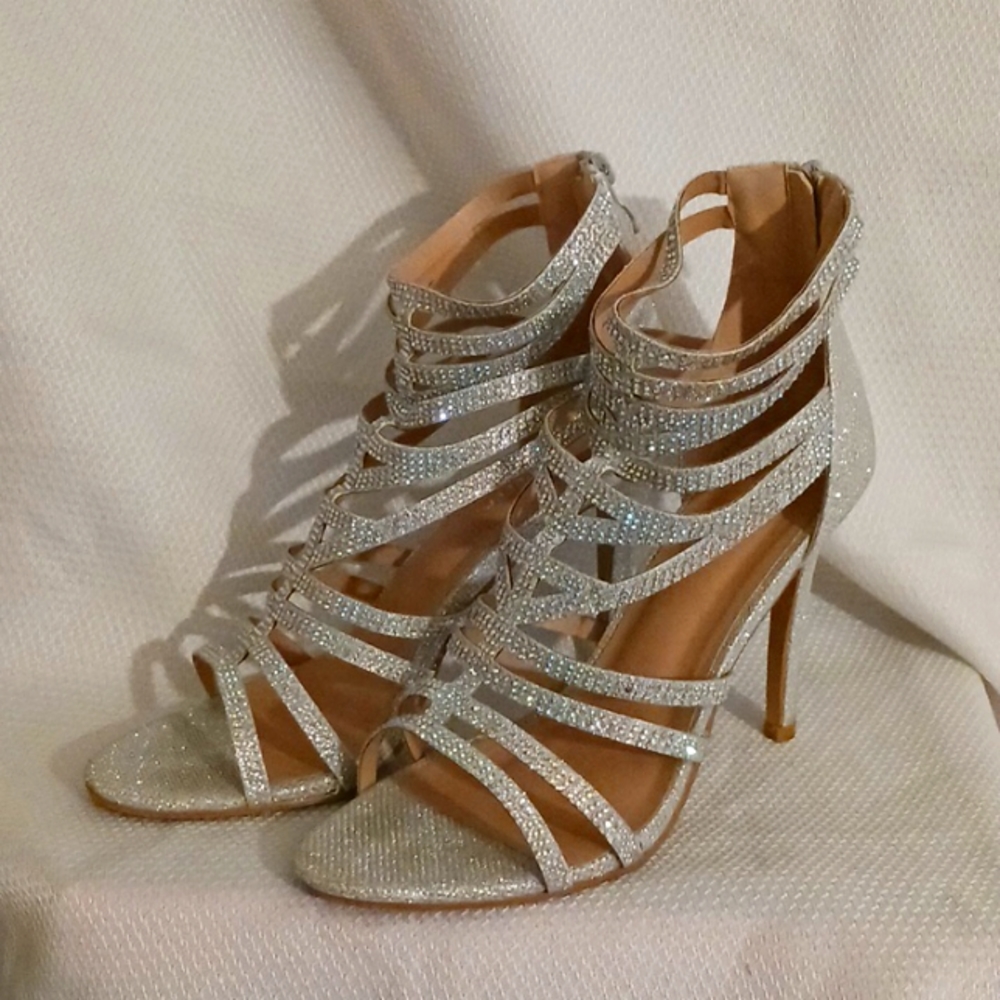 Forever Link silver sparkly heels